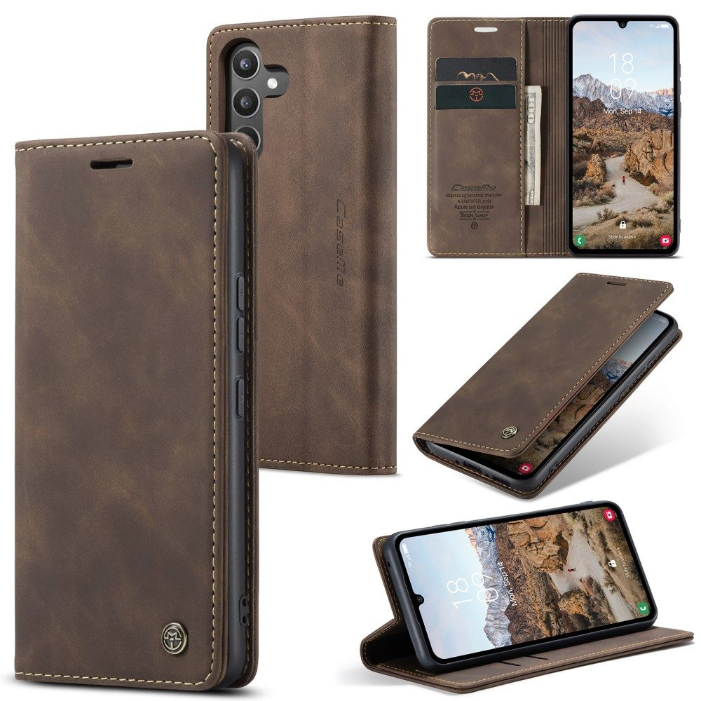 Samsung Galaxy A34 5G - CASEME læder cover / pung - Kaffe