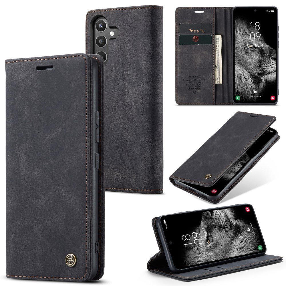Samsung Galaxy A34 5G - CASEME læder cover / pung - Sort