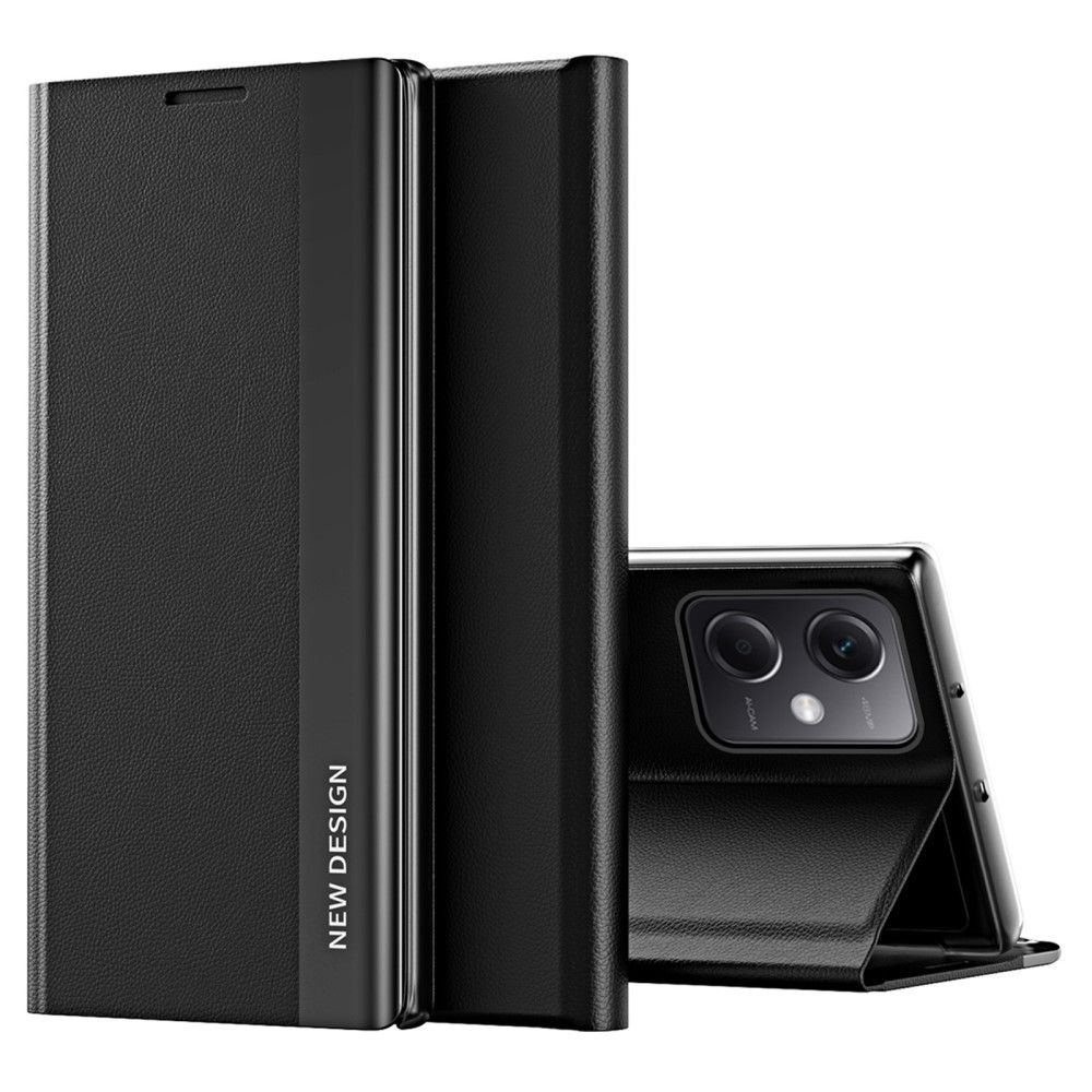 Xiaomi Redmi Note 12 Pro 5G - Slim flip læder cover - Sort