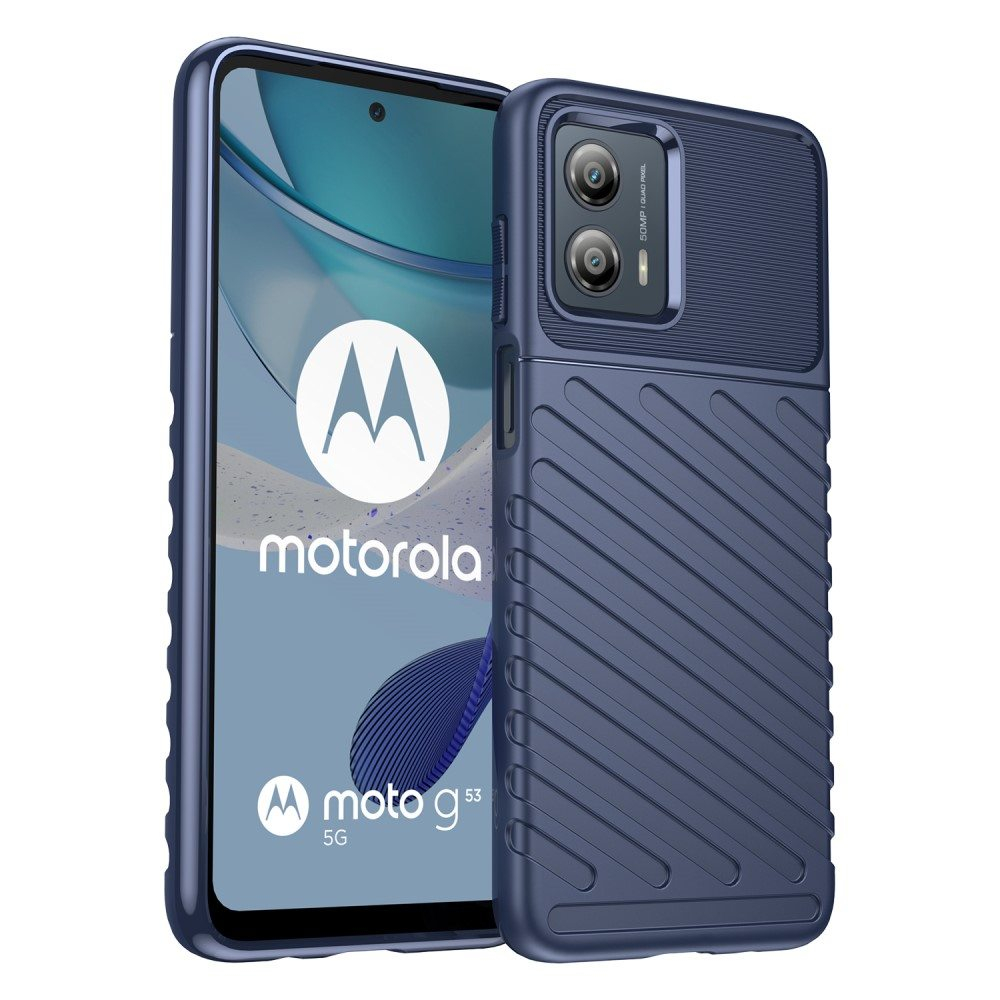 Motorola Moto G53 5G - Thunder Series gummi cover - Blå