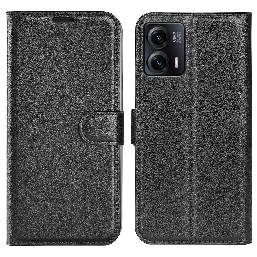 Motorola Moto G73 5G - Læder cover / pung - Sort