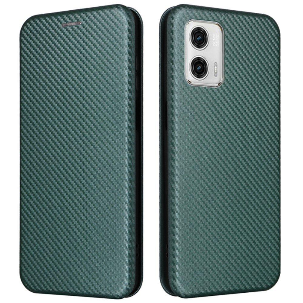 Motorola Moto G13 4G / G23 4G / G53 5G - Flip cover med kortholder - Børstet design - Grøn
