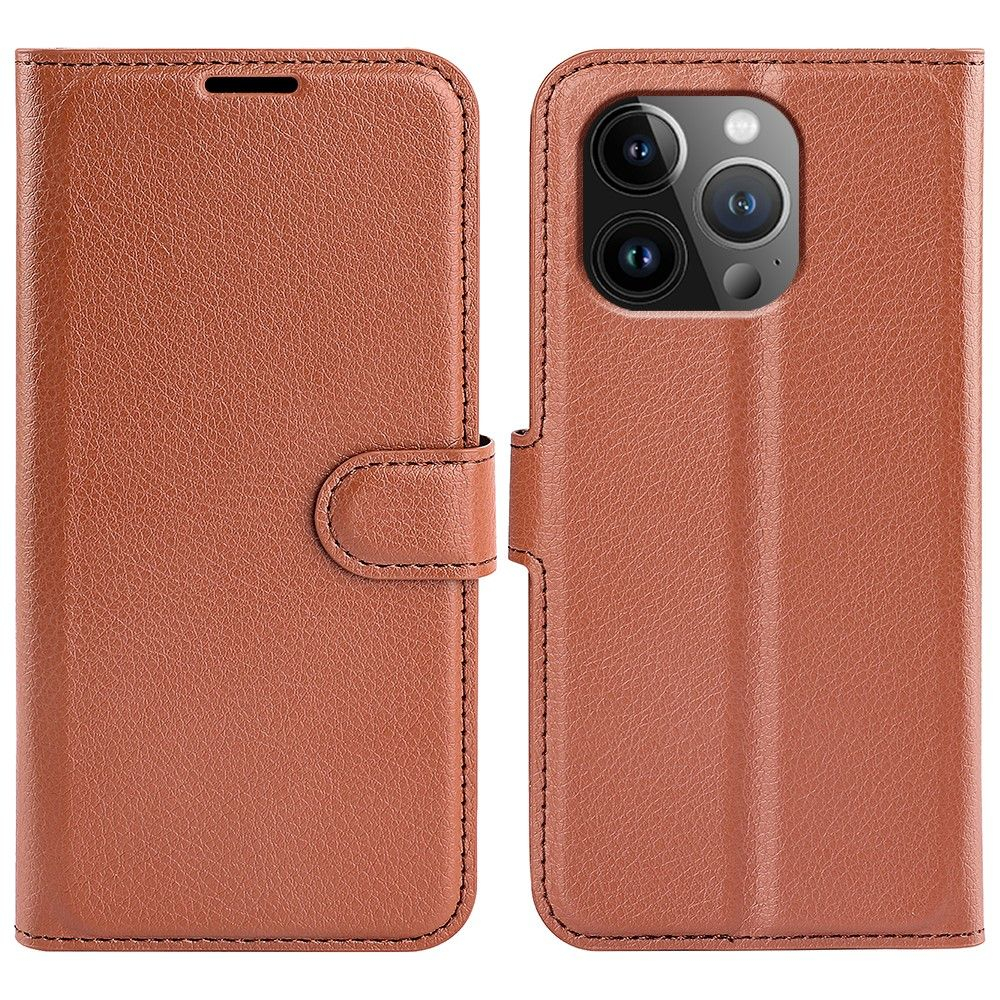 iPhone 15 Pro Max - Læder cover / pung - Brun