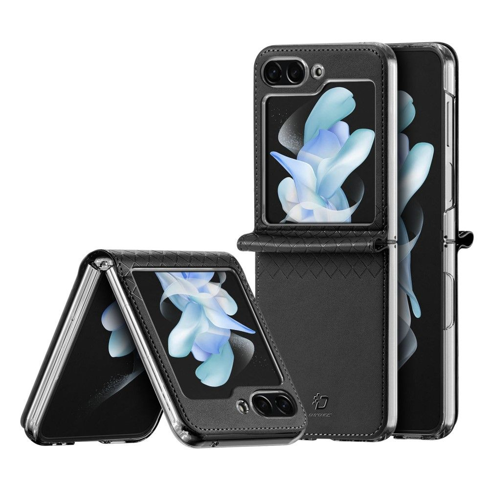 Samsung Galaxy Z Flip5 - Dux Ducis Bril læder cover - Sort