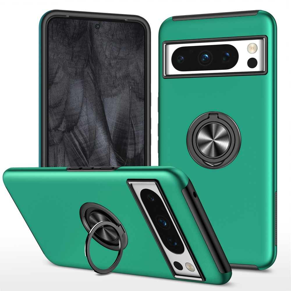 Google Pixel 8 Pro - Shockproof Hybrid cover med kickstand - Dybgrøn