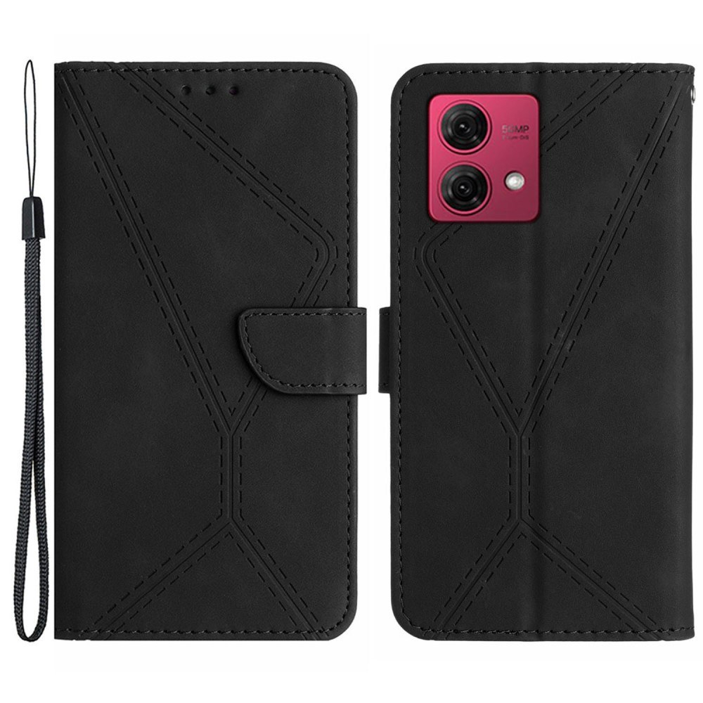 Motorola Moto G84 5G - HT05 læder cover / pung - Sort