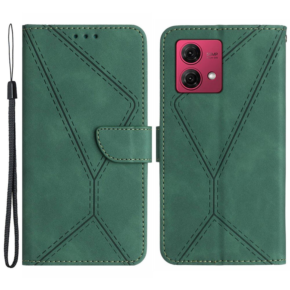 Motorola Moto G84 5G - HT05 læder cover / pung - Grøn
