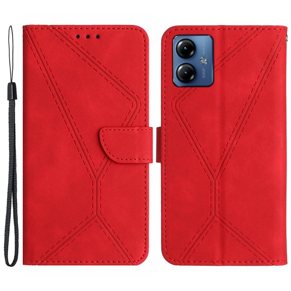 Motorola Moto G54 5G - HT05 læder cover / pung - Rød