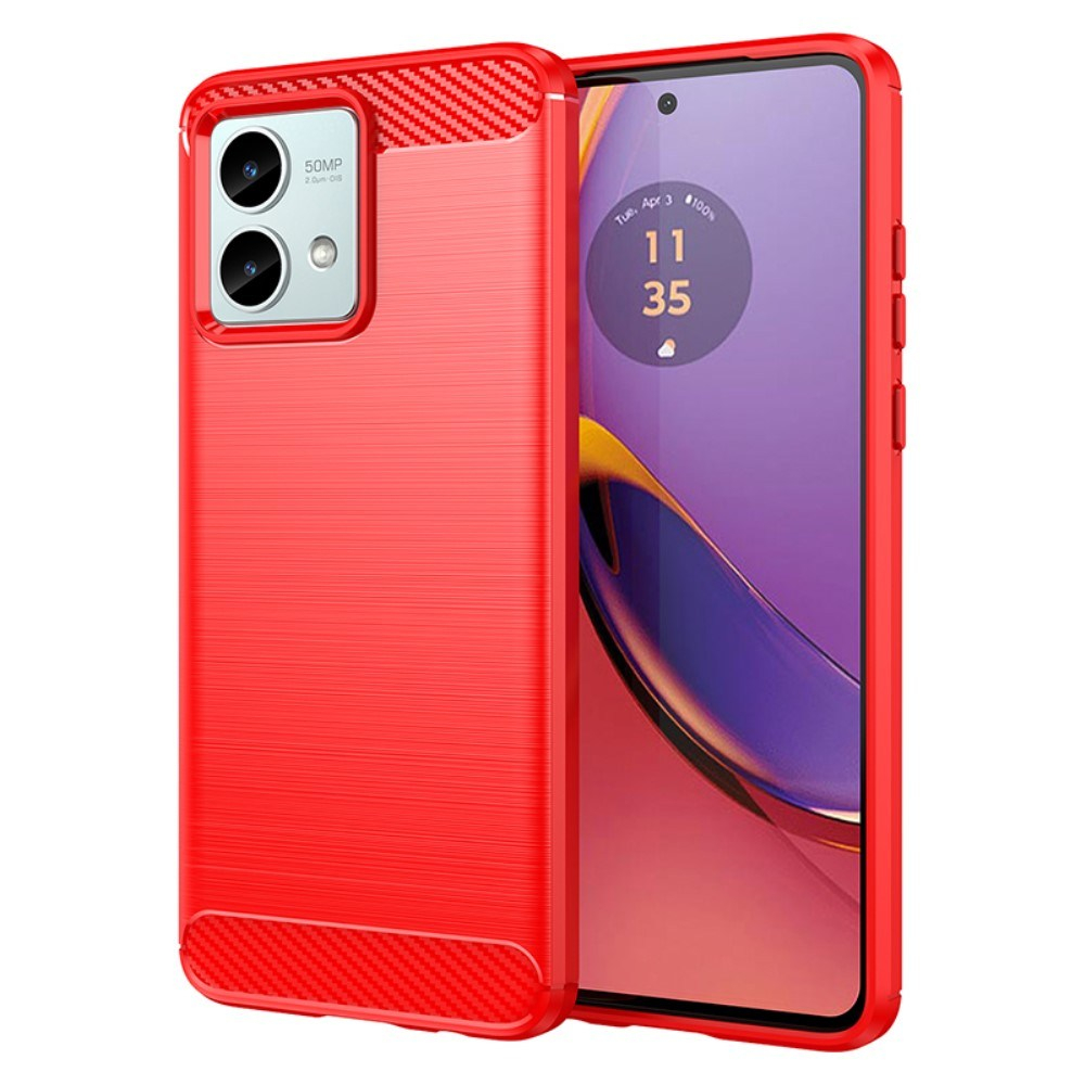 Motorola G84 5G - Gummi cover - Børstet design - Rød