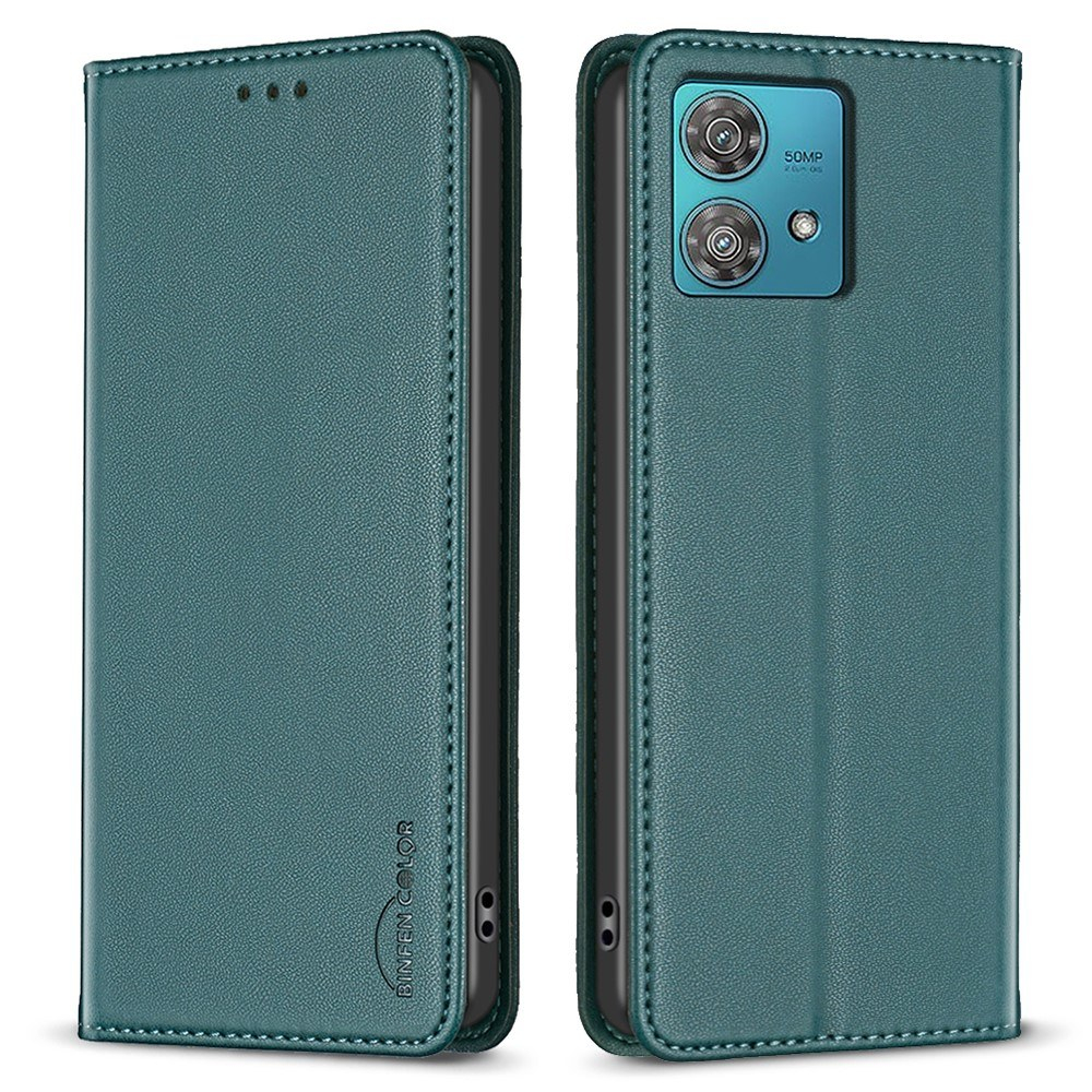 Motorola Edge 40 Neo 5G - BINFEN Slim læder cover - Grøn