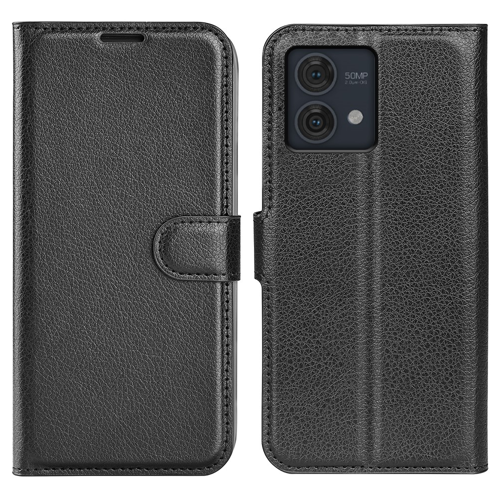 Motorola G84 5G - Læder cover / pung - Sort