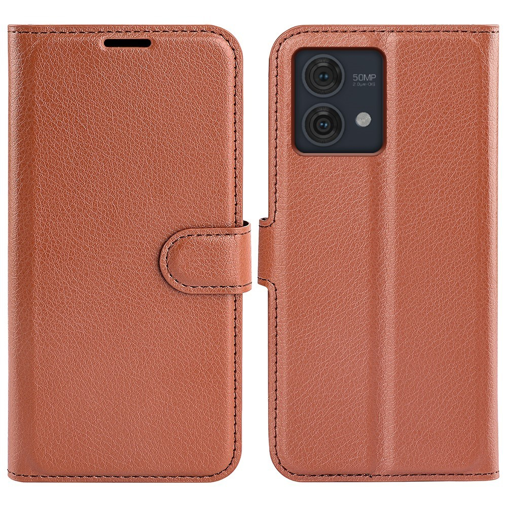 Motorola G84 5G - Læder cover / pung - Brun