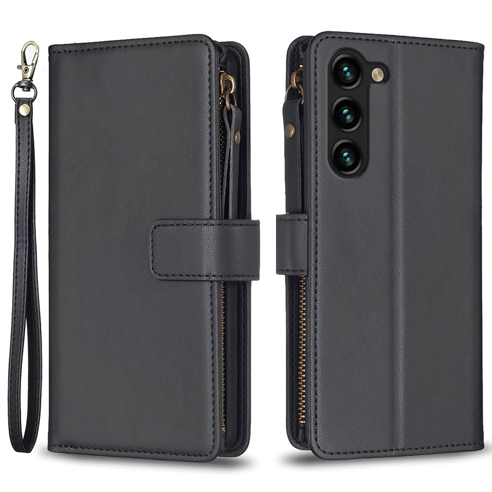 Samsung Galaxy S24 Plus - Læder cover / Pung - Lomme m/ lynlås - Sort