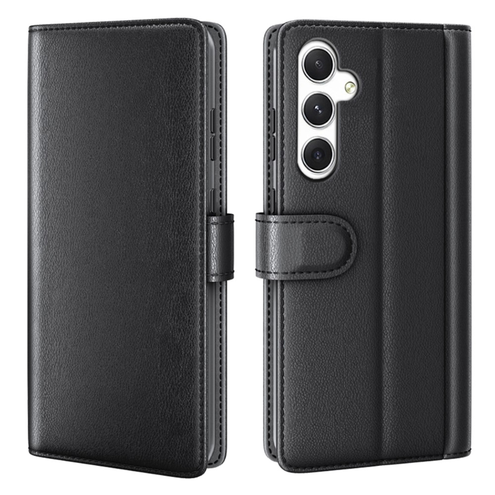 Samsung Galaxy S24 - Ægte læder cover / pung - Sort