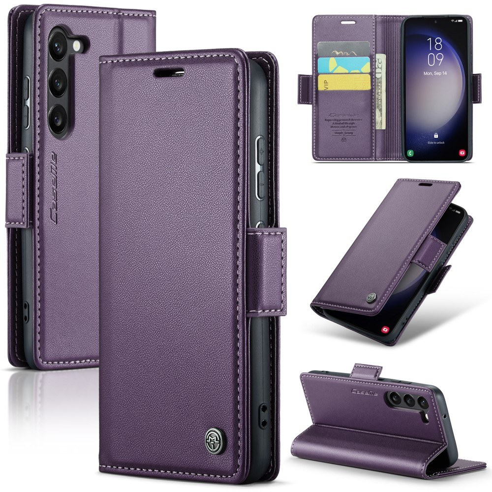 Samsung Galaxy S24 - CASEME RFID læder cover / pung - Lilla