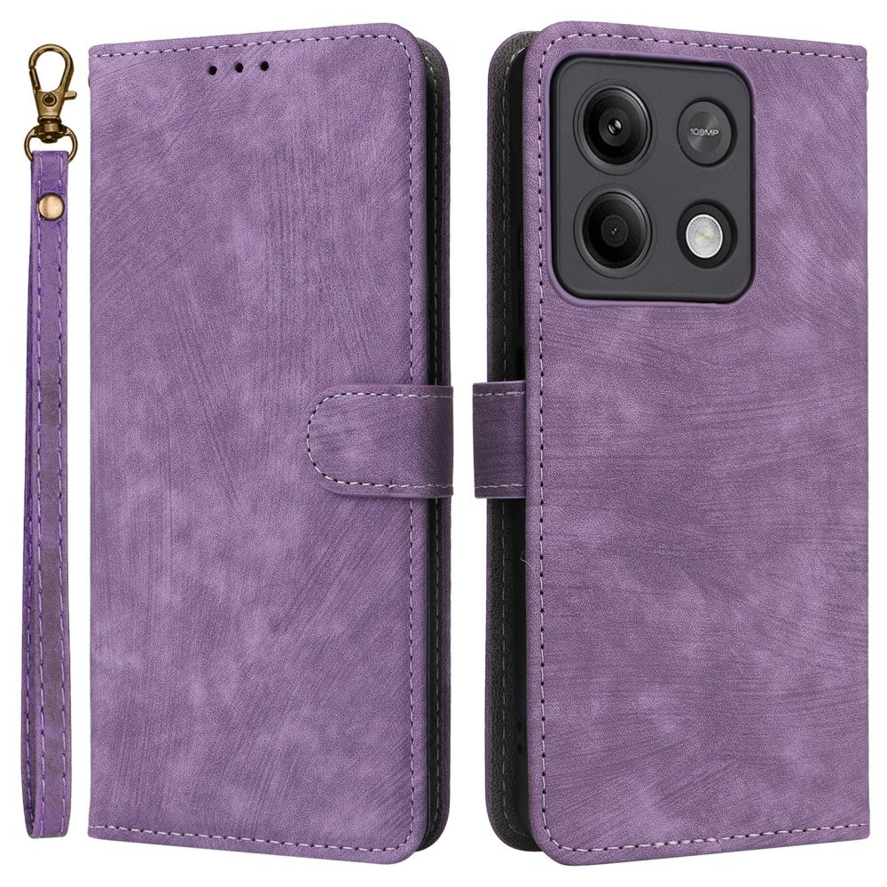 Xiaomi Redmi Note 13 5G - RFID læder cover / pung - Aftagelig strop - Lilla