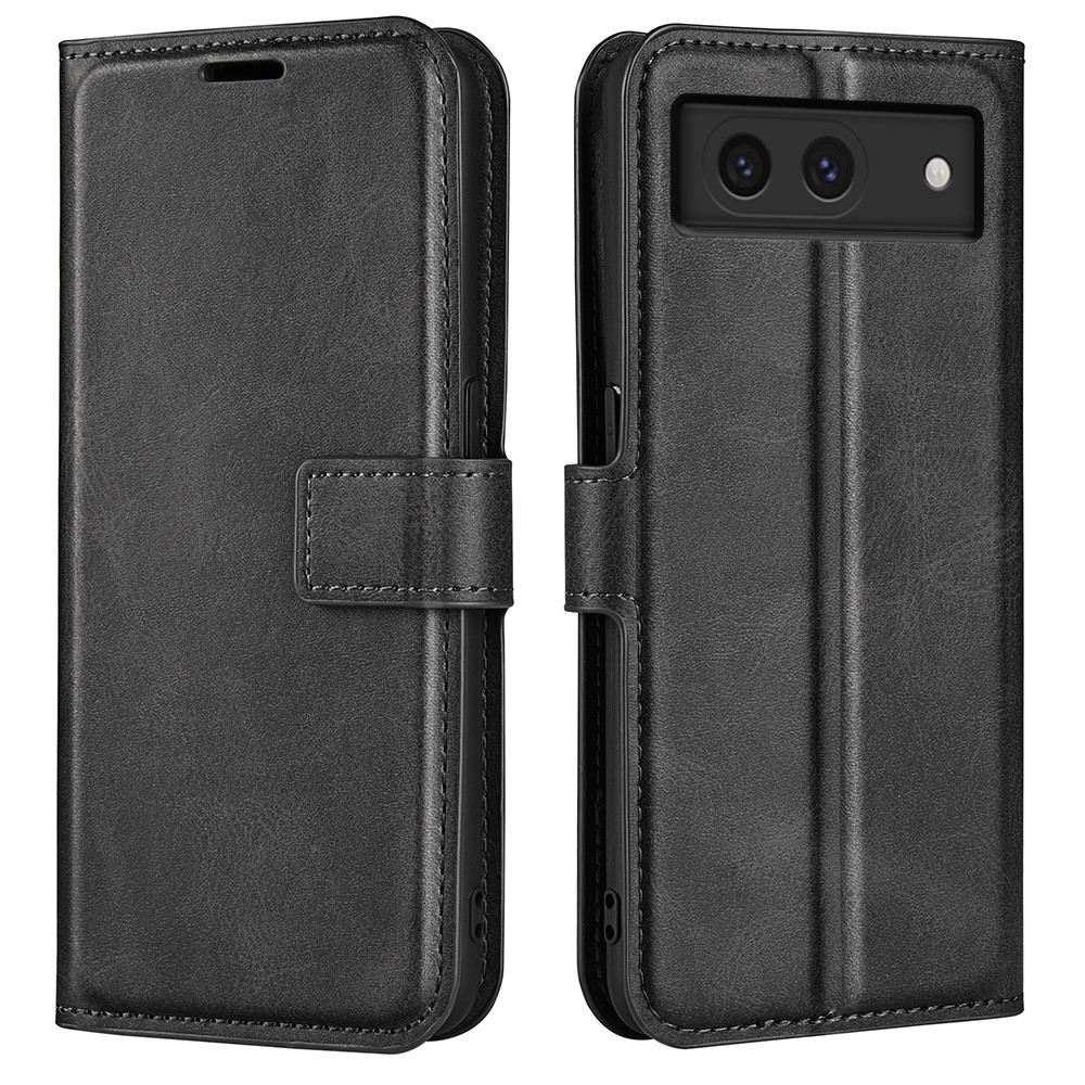 Google Pixel 8a - Læder cover / pung - Sort