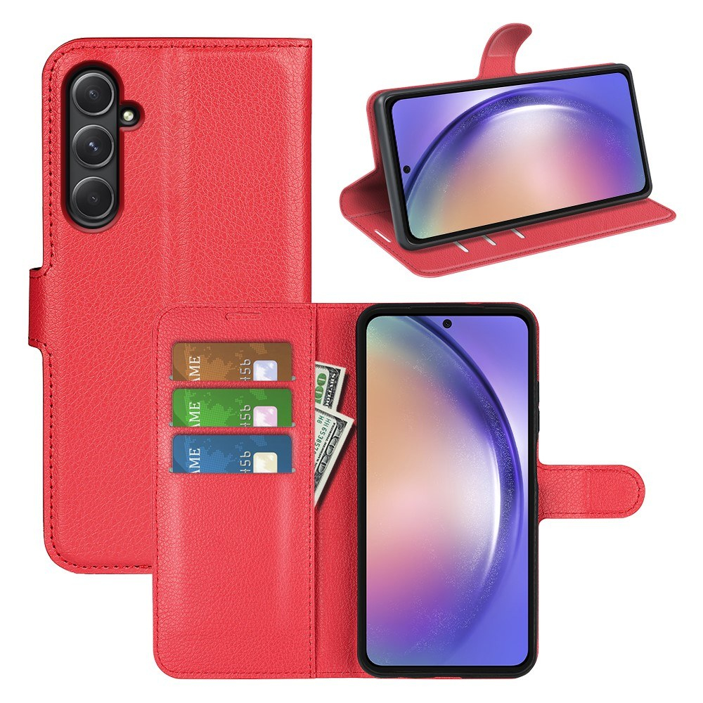 Samsung Galaxy A55 5G - Læder cover / pung - Rød