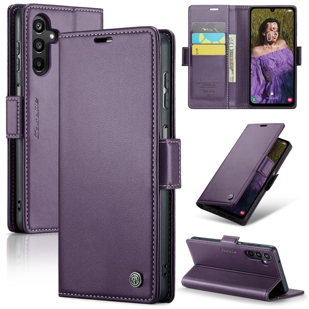 Samsung Galaxy A15 - CASEME RFID læder cover - Lilla