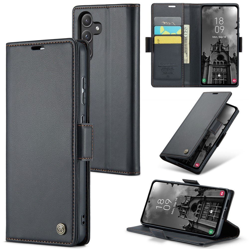Samsung Galaxy A55 5G - CASEME RFID læder cover - Sort