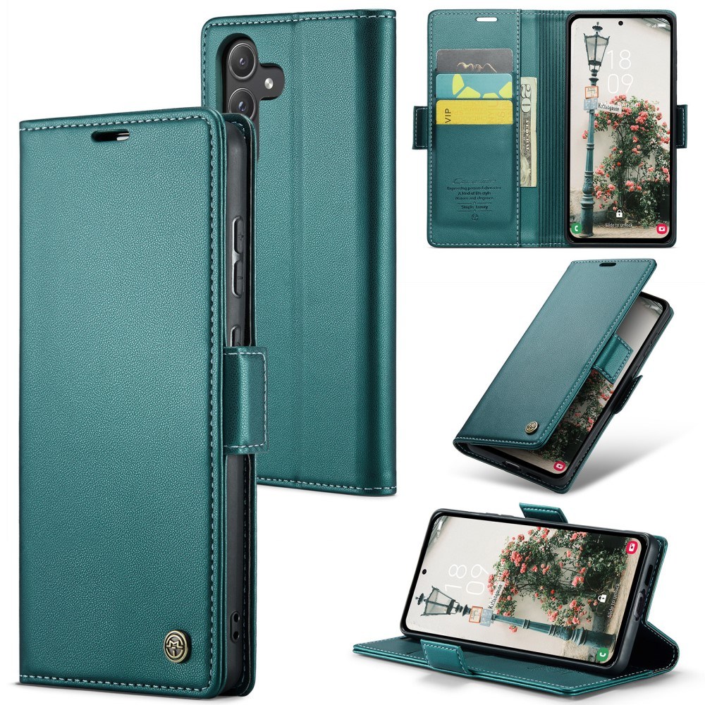 Samsung Galaxy A55 5G - CASEME RFID læder cover - Grøn