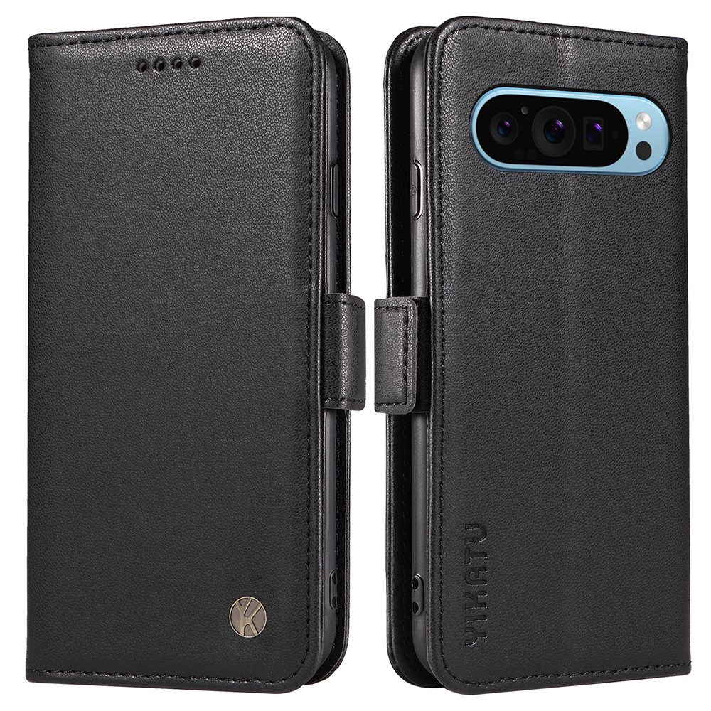 Google Pixel 10 Pro / 10 / 9 Pro / 9 - Slim læder cover / pung - Sort