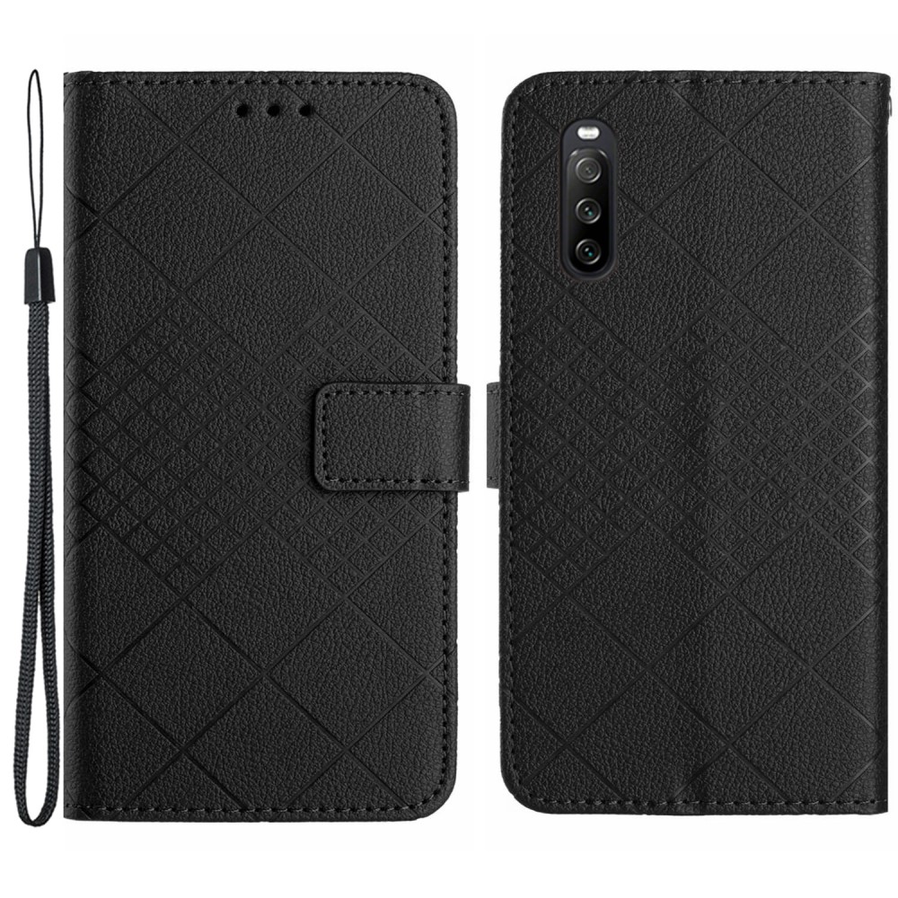 Sony Xperia 10 VI - Læder cover med aftagelig strop - Sort