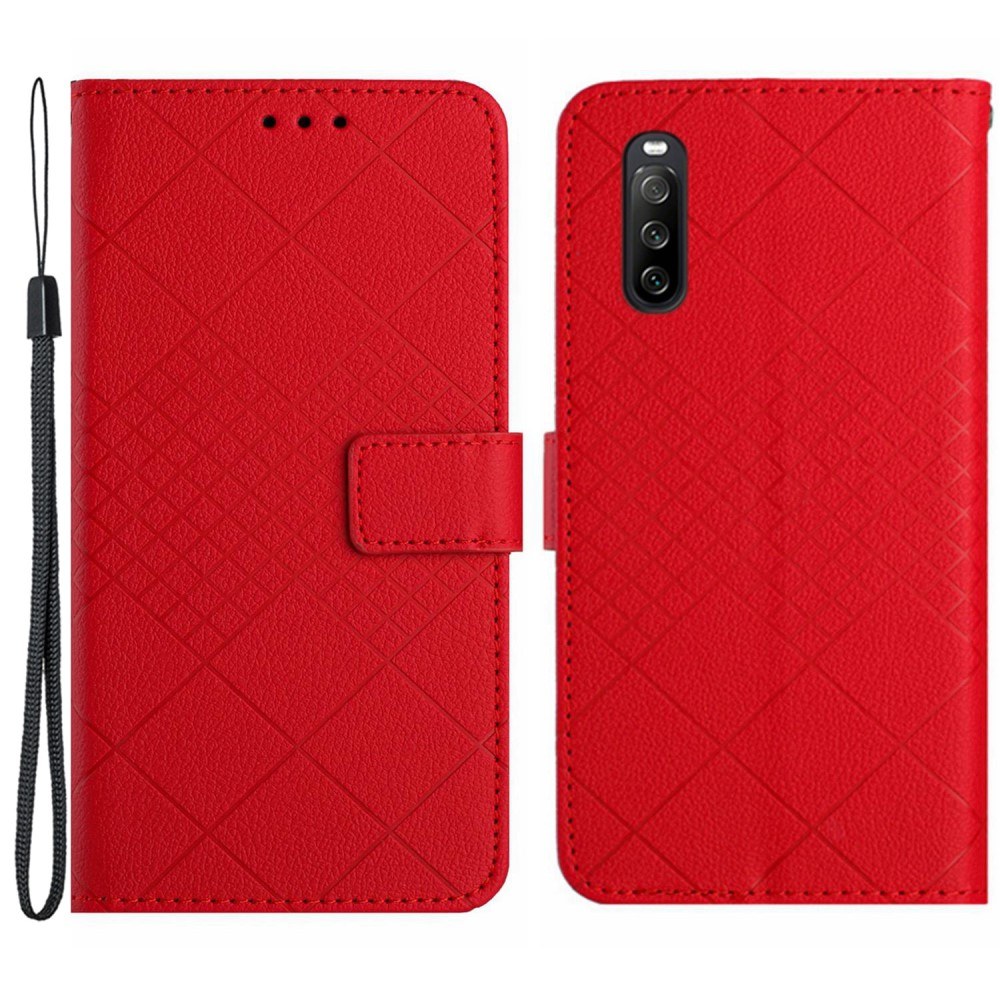Sony Xperia 10 VI - Læder cover med aftagelig strop - Rød