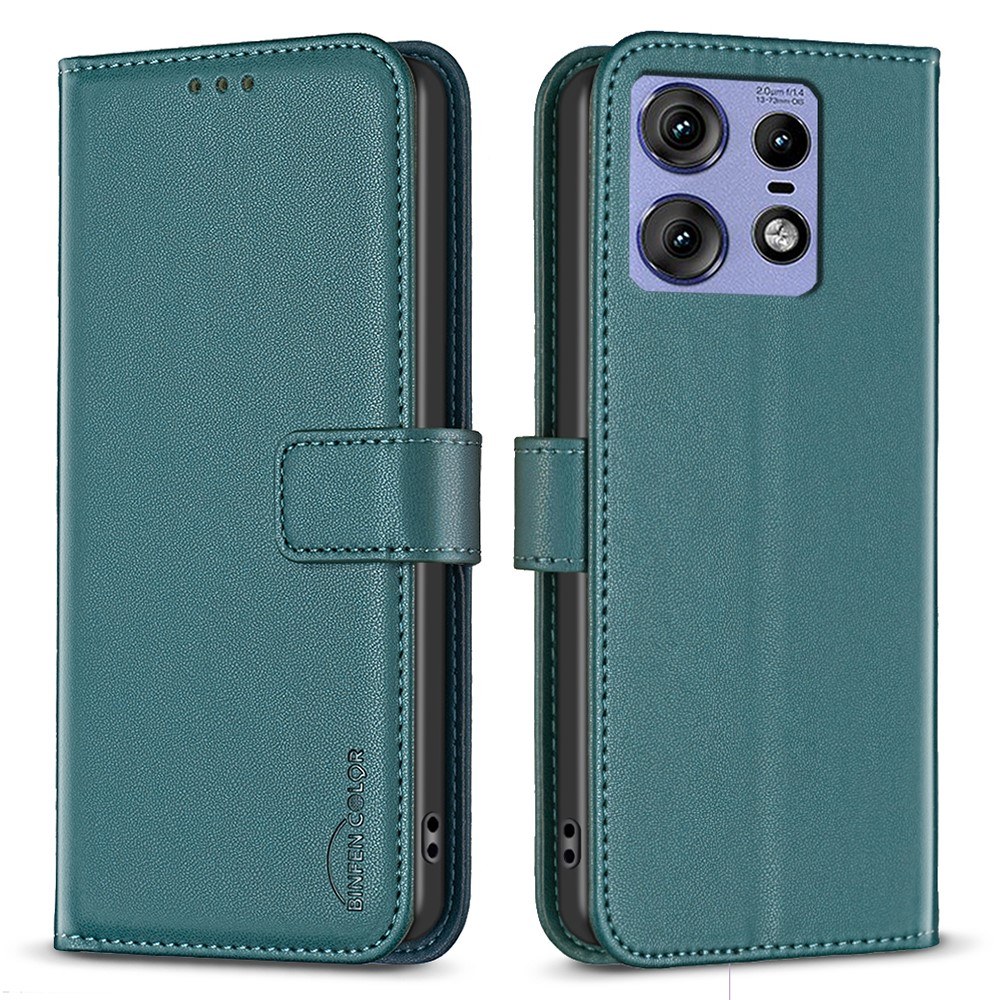 Motorola Edge 50 Pro 5G - BINFEN læder cover / pung - Grøn