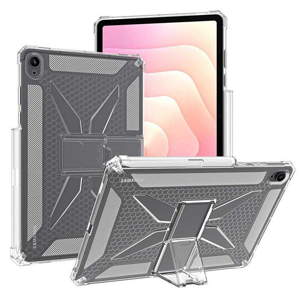 Samsung Galaxy Tab S11 - Shockproof Hybrid cover med kickstand - Transparent