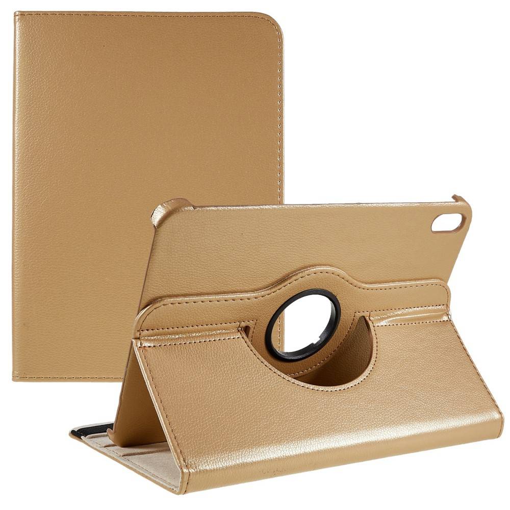 iPad 11 A16 (2025) / iPad 10.9 (2022) - Læder cover 360 grader roterbar - Khaki