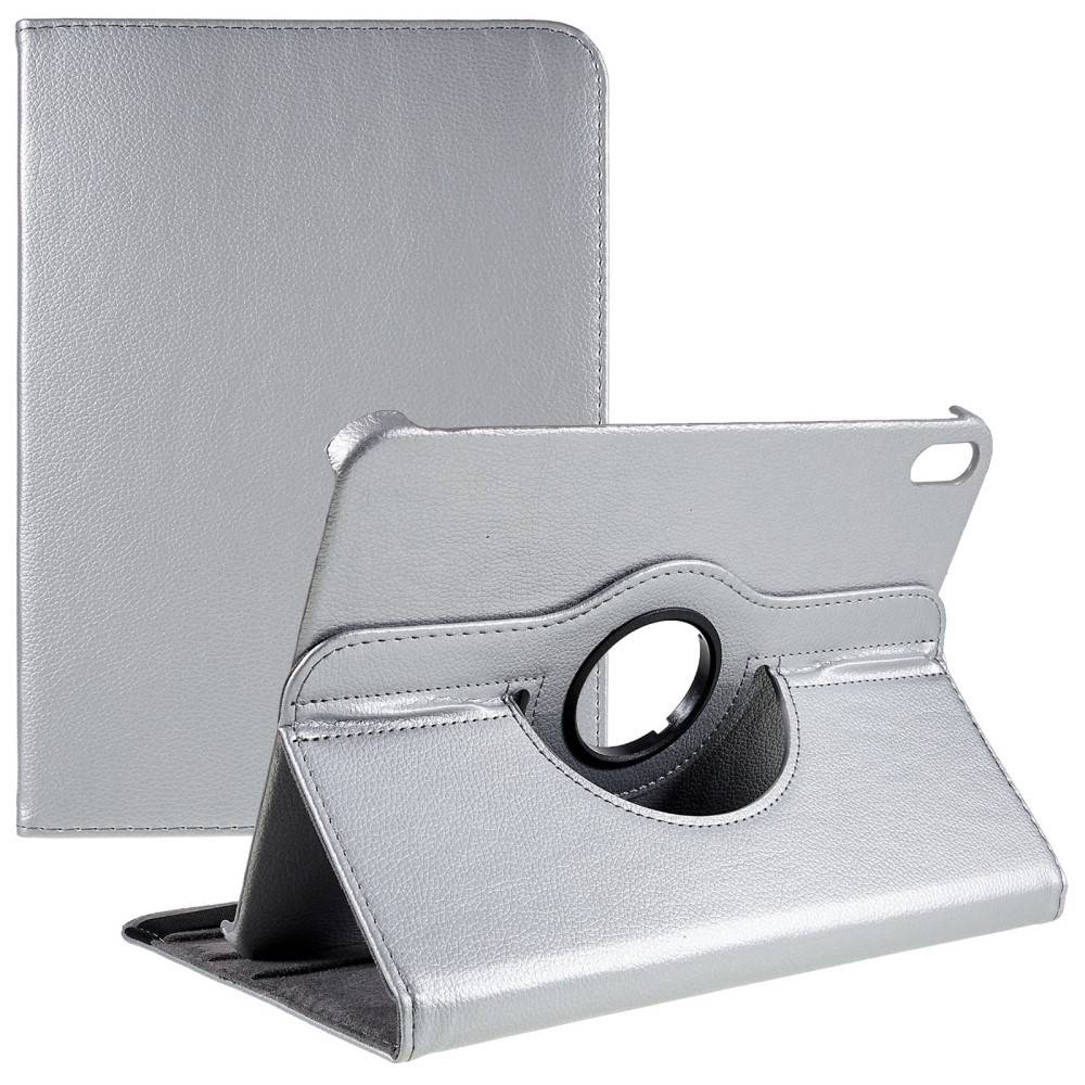iPad 11 A16 (2025) / iPad 10.9 (2022) - Læder cover 360 grader roterbar - Sølv/grå