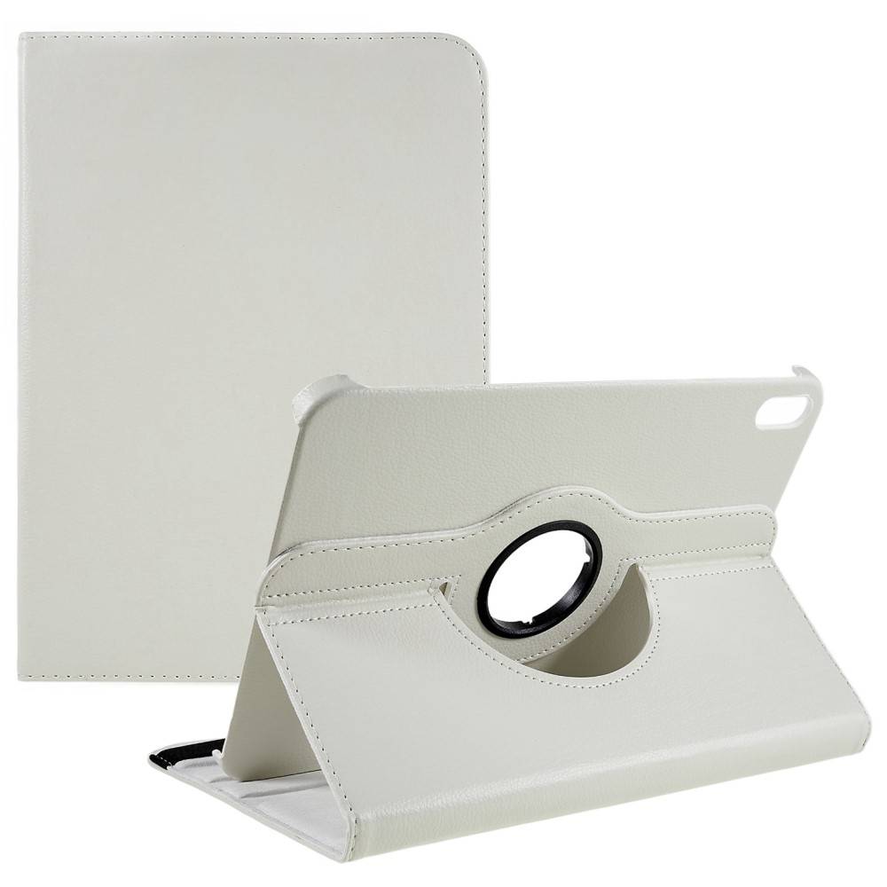 iPad 11 A16 (2025) / iPad 10.9 (2022) - Læder cover 360 grader roterbar - Hvid