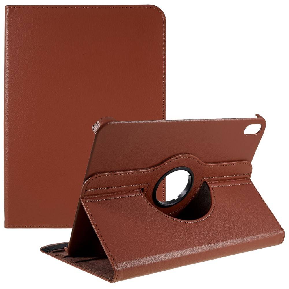 iPad 11 A16 (2025) / iPad 10.9 (2022) - Læder cover 360 grader roterbar - Brun
