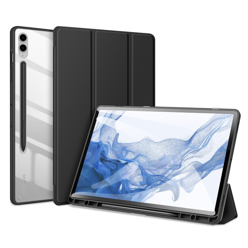 Samsung Galaxy Tab S9 FE Plus - DUX DUCIS Toby Tri-Fold læder cover - Sort