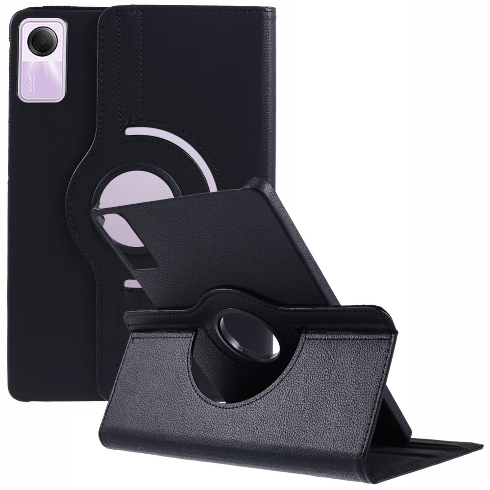 Xiaomi Redmi Pad SE - Læder cover 360 grader roterbar - Sort billede