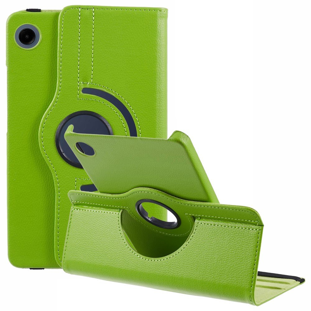 Samsung Galaxy Tab A9 8.7 / Tab A11 8.7 - Læder cover 360 grader roterbar - Grøn