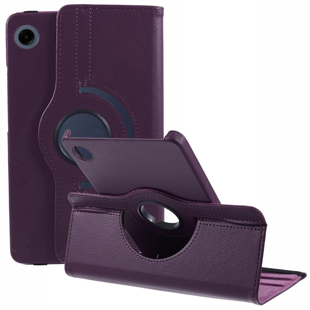 Samsung Galaxy Tab A9 8.7 / Tab A11 8.7 - Læder cover 360 grader roterbar - Lilla