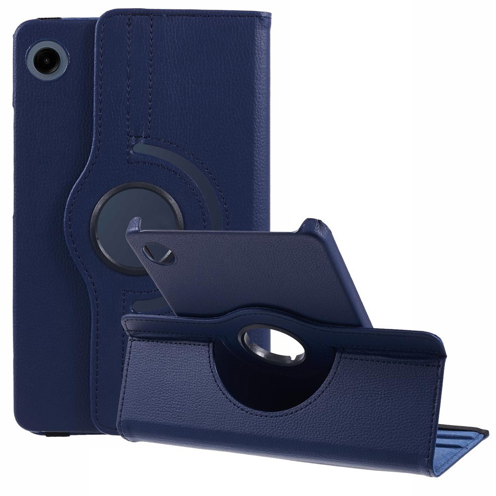 Samsung Galaxy Tab A9 8.7 / Tab A11 8.7 - Læder cover 360 grader roterbar - Mørkeblå