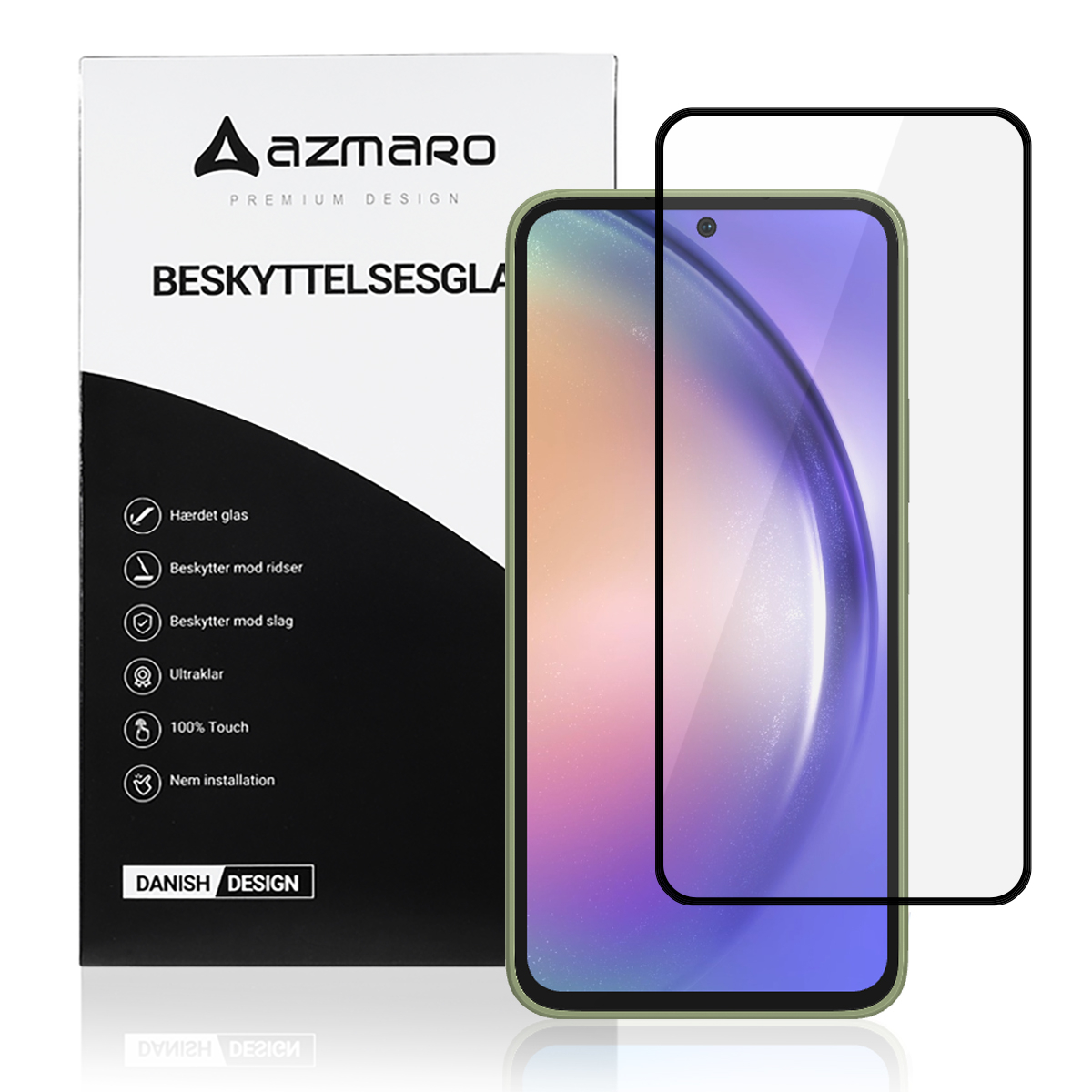 Samsung Galaxy A54 5G - Azmaro Premium hærdet beskyttelsesglas - Komplet dækning