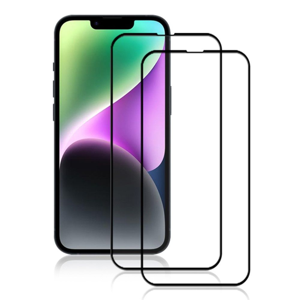 iPhone 15 Plus - AMORUS premium hærdet beskyttelsesglas med komplet dækning - 2 stk.