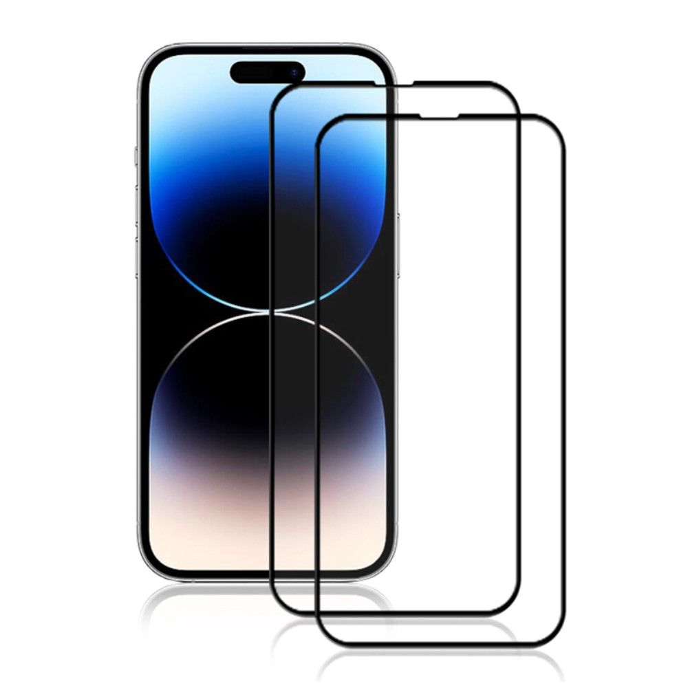 iPhone 15 Pro - AMORUS premium hærdet beskyttelsesglas med komplet dækning - 2 stk.