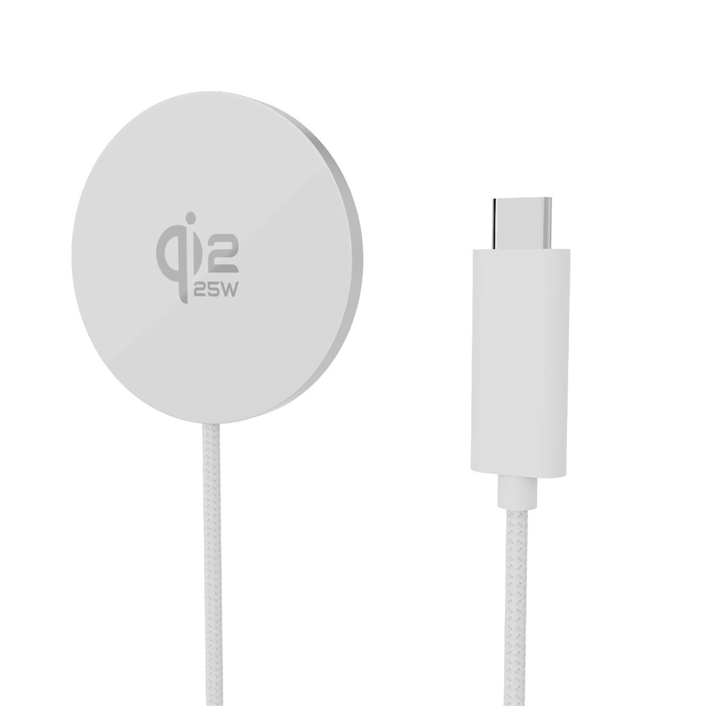 Magnetisk trådløs 25W oplader - Magsafe kompatibel - Hvid