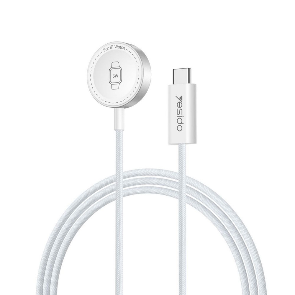 YESIDO Apple watch USB-C Magnetisk hurtig oplader 5W - Hvid - 1 meter