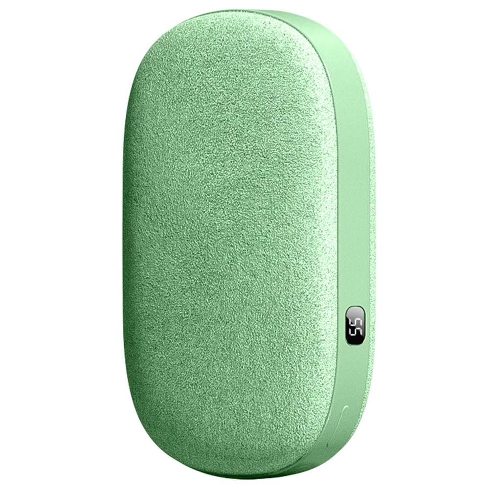 Powerbank 10000mAh med indbygget håndvarmer og digital display - Matcha grøn