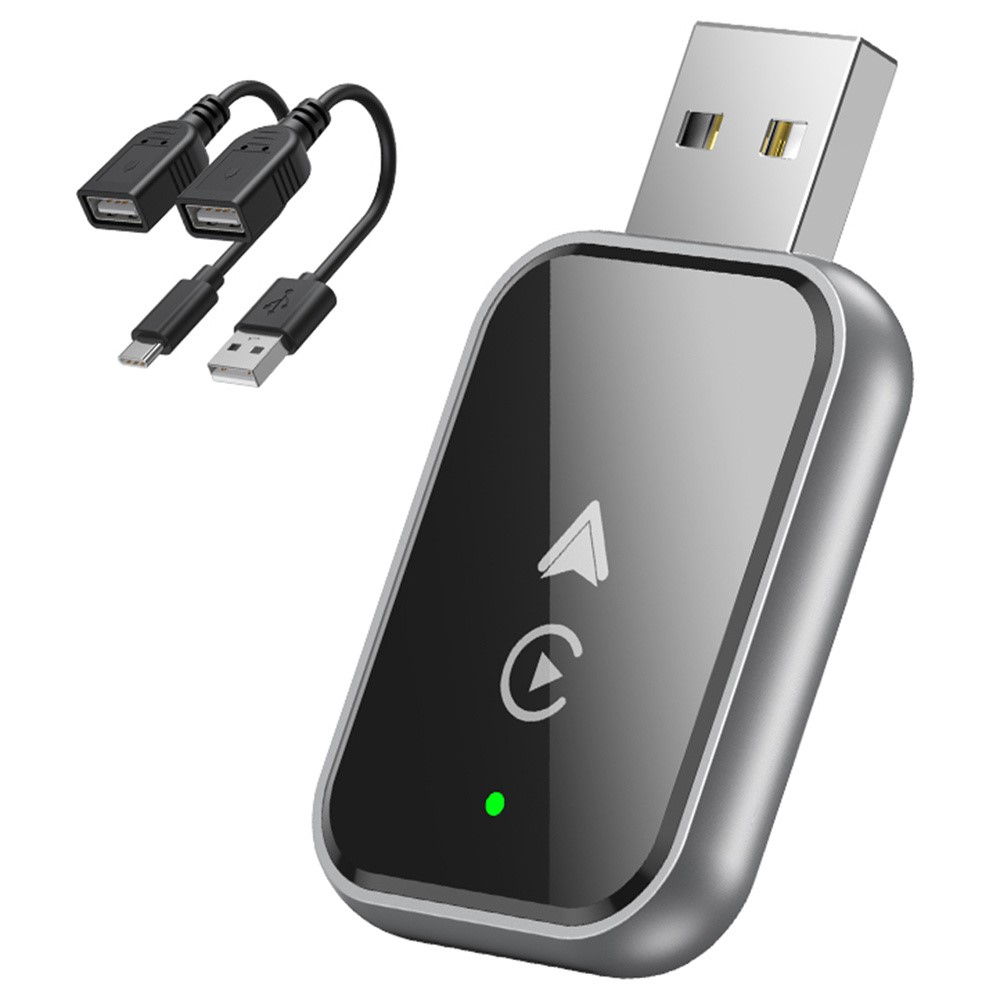 Trådløs 2-i-1 carplay kompatibel USB adapter - iOS/Android