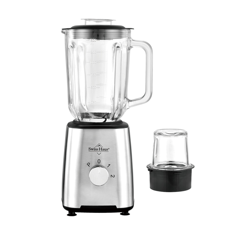 Swiss Haus blender 1.5L / 500W - Inkl. glaskværner - Z. Glacier Collection - Sølv