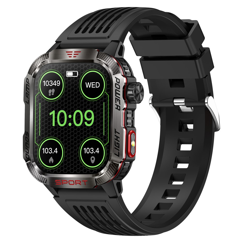 Smartwatch Sport - Dansk sprog / besvar opkald / puls - Vandtæt - Sort