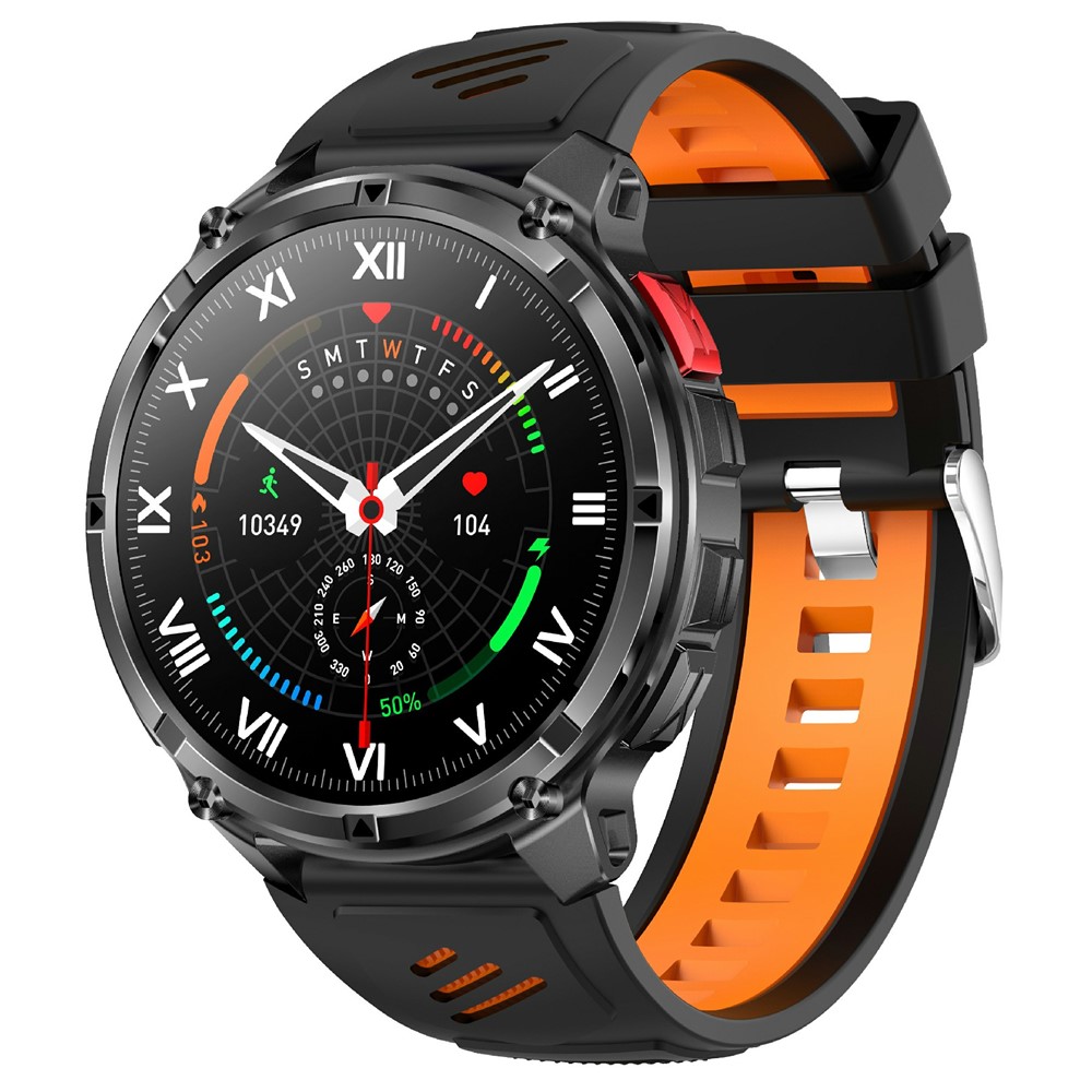 Aktiv Smartwatch - Vandtæt - Dansk sprog - opkald - iOS/Android - Orange/Sort