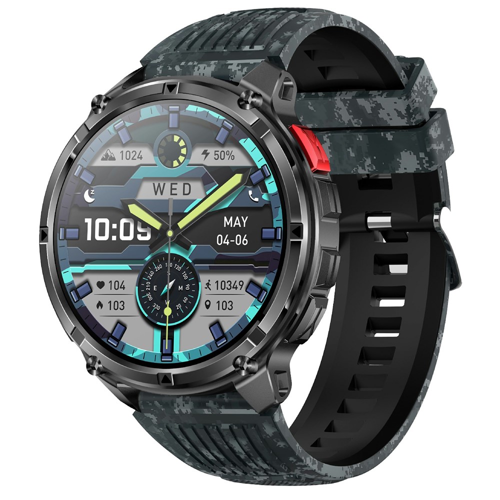 Aktiv Smartwatch - Vandtæt - Dansk sprog - opkald - iOS/Android - Kamouflage